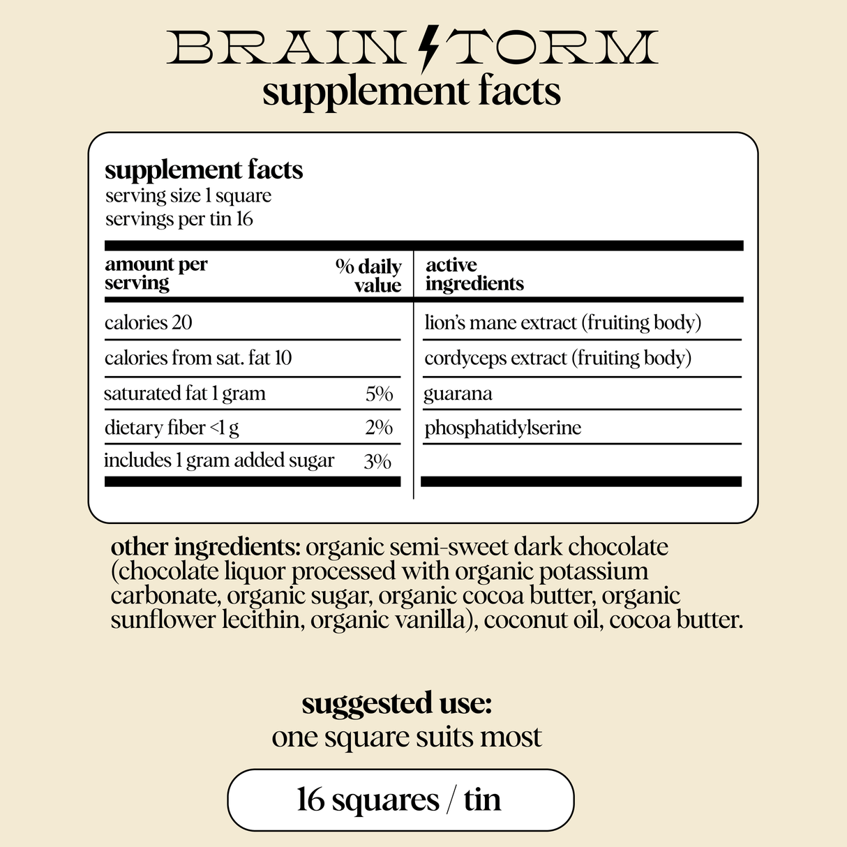 Brainstorm — mushroom chocolates for focus